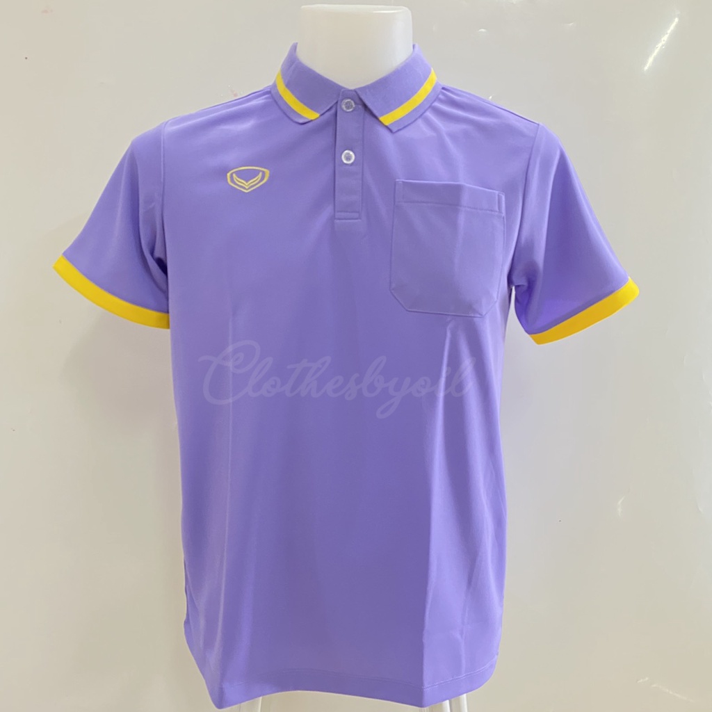 GRAND SPORT เสื้อโปโลทรงชาย คอปก รุ่น 012-585 กรม/ฟ้า/บานเย็น/เหลือง/ม่วง