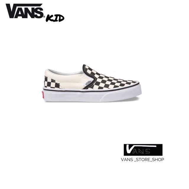 kids slip on vans white