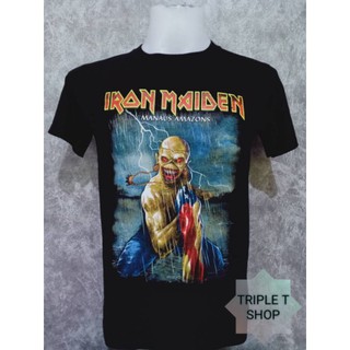 เสื้อยืดคอกลม สกรีนลาย IRON MAIDEN (รหัส 41)