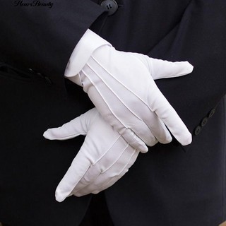 ☺♡ 1 ถุงมือคู่อย่างเป็นทางการ Tuxedo Honor Guard ชุดตรวจสอบขบวนพาเหรด