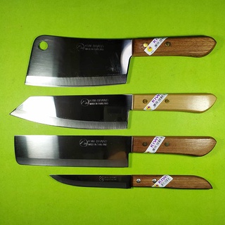 ชุดมีดทำครัวกีวี 4 เล่ม ใบมีดสแตนเลส คม ไม่เป็นสนิม ด้ามไม้  Kiwi Knives set 4 pcs no. 501 172 173 830 Stainless steel