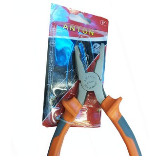 ANTON คีมปากจิ้งจก 8 นิ้ว แอนตัน รุ่น AT-0001 - สีส้ม-เทา / ANTON - 8-Inch Combination Pliers - Model Number AT-0001