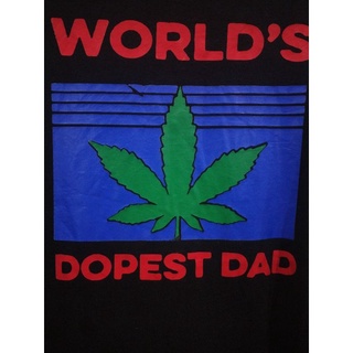 เสื้อยืดมือสอง Usa Worlds Dopest Dad สายเขียวน๊า Size L.อก22/ยาว29.5