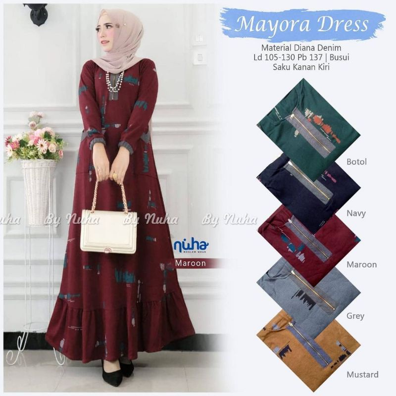 GAMIS JUMBO MAYORA DRESS NUHA MOSLEM WEAR เสื้อผ้า U&U WSK FASHION VINSTONE KALILA OENTOENG STORE