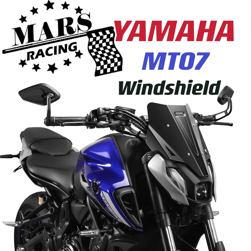 อุปกรณ์เสริมรถจักรยานยนต์กระจกกีฬากระจกบังลม Visor Visor เหมาะสำหรับ YAMAHA MT07 FZ07 2021 2022 yama
