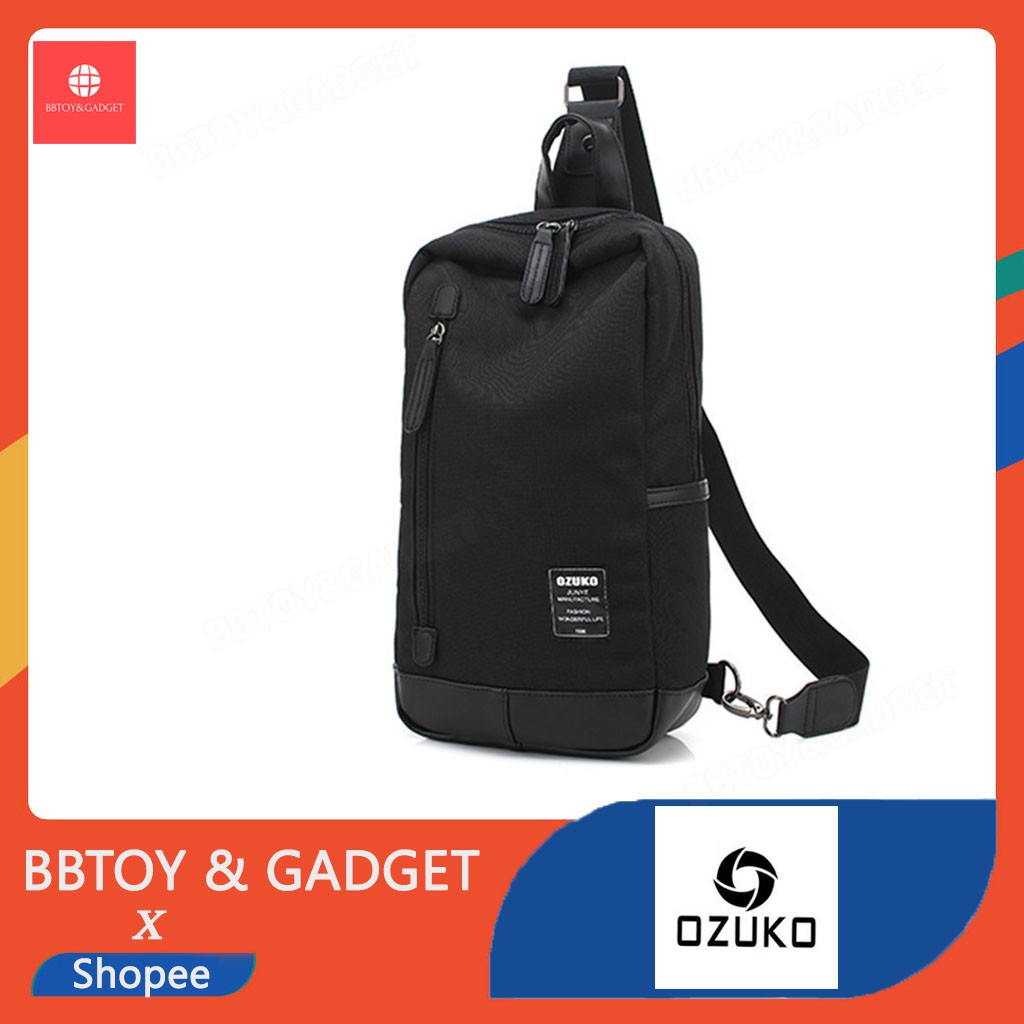 OZUKO bag creative fashion canvas กระเป๋าคาดหน้าอกผู้ชาย สะพายไหล่ กันน้ำ เดินทาง