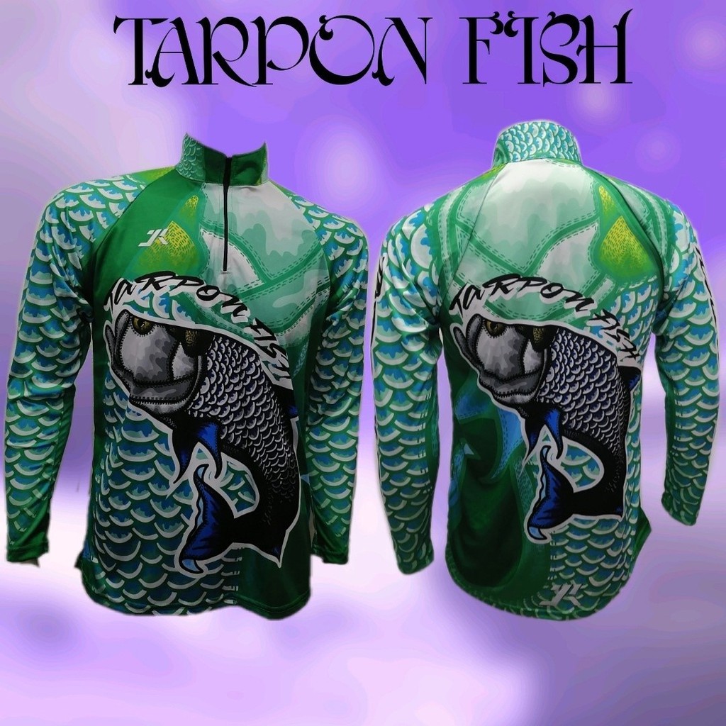 เสื้อตกปลา JK Thailand สำหรับกีฬากิจกรรมกลางแจ้ง ลาย TARPON FISH ป้องกันรังสี UV 80% แห้งเร็ว