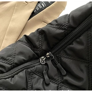 (w211)กระเป๋าสะพายข้าง ลายตารางนวมใบใหญ่ สายหนา ทน vgetbag
