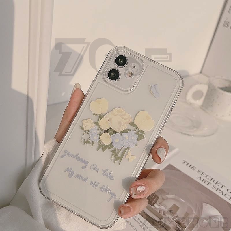 เคสไอโฟนราคาถูก ดอกไม้เหลืองcan TPU-C187