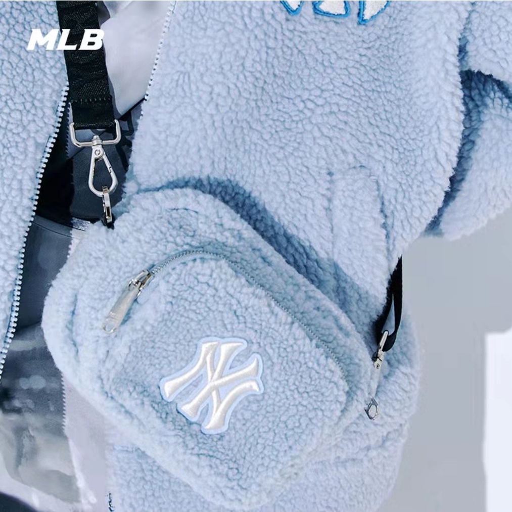 MLB (พร้อมส่ง) MLB CROSSBODY BAG กระเป๋าสะพายข้างNY กระเป๋าขนแกะ ของแท้💯%