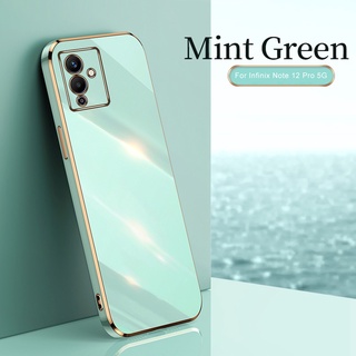 Tecno Pova 2 Spark 9T 7T 8C 8 Pro 6 Go 6 Air 2022 TPU นิ่ม กล้อง กันกระแทก Fundas Infinix Note 12 Pro 5G G96 เคสหรูหรา ชุบขอบตรง