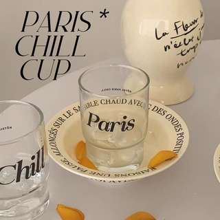 แก้ว Paris + Chill cup สไตล์เกาหลี มินิมอล โฮมคาเฟ่