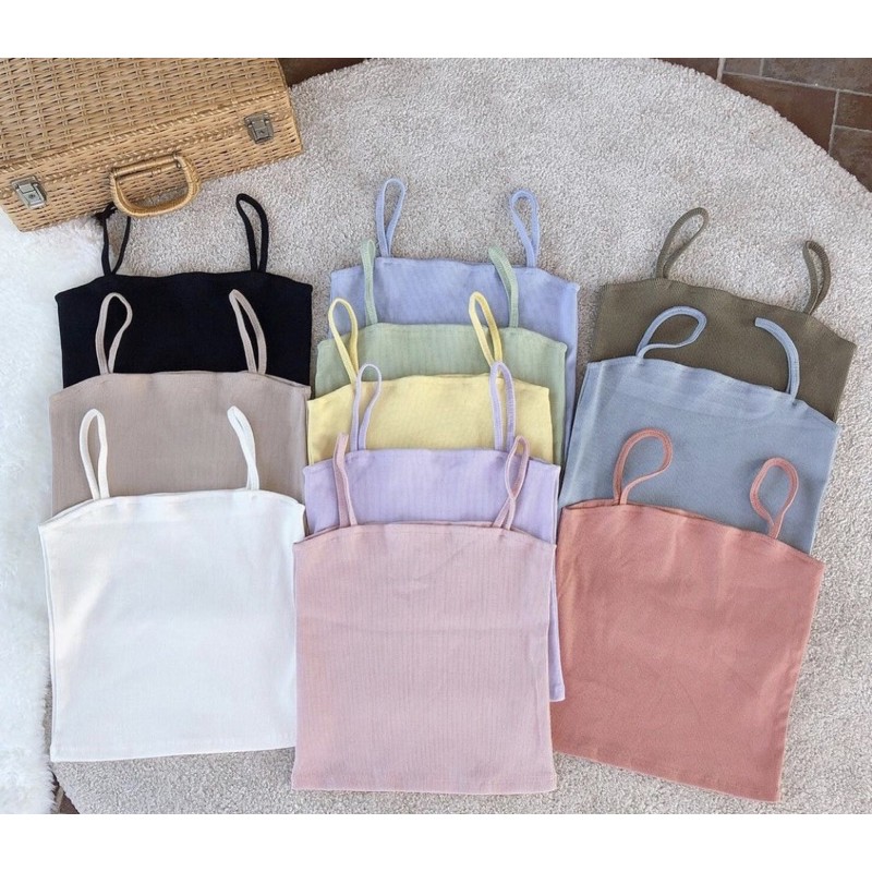 💓Sundae.monday.bkk เสื้อสายเดี่ยวผ้าร่องญี่ปุ่น🇯🇵