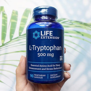 แอล ทริปโตเฟน L-Tryptophan 500 mg 90 Vegetarian Capsules (Life Extension®)