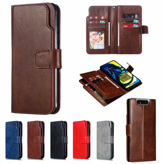 เคส Samsung Galaxy A80 A70 A50 A30 A20 A10 M10 A50s A30s A20s A10s Note 10 plus Flip Cover Wallet Case Leather เคสหนัง 9 Card Slots Stand เคสฝาพับ เคสเคสโทรศัพท์หนังฝาพับพร้อมช่องใส่บัตรสําหรับ SamsungGalaxy A 50 S A 30 S A 80 A 70 A 20 A 10 Note10 lite