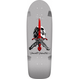 แผ่นสเก็ตบอร์ด Powell Peralta Ray Rodriguez OG Skull &amp; Sword Silver Skateboard Deck 10 x 30.16