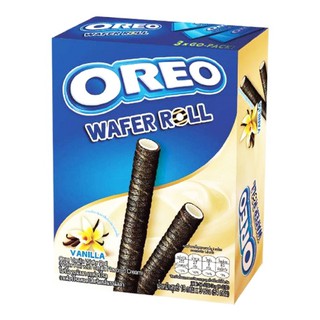 โอริโอ เวเฟอร์โรลสอดไส้ครีมกลิ่นวานิลลา บรรจุ 54กรัม ยกแพ็ค 5ซอง OREO VANILLA WAFER ROLL