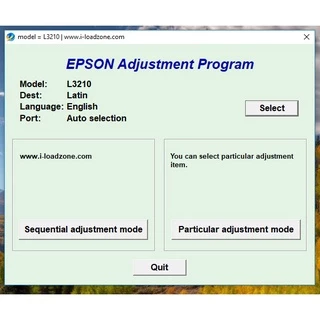 โปรแกรมเครียร์ซับหมึก Adjustment EPSON L3210/L3216/L3256/L3250/L3260/L5290โปรแกรม เคลียร์ซับหมึก