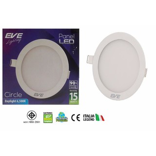 ดาวไลท์ LED กลม 15W แบรน์ EVE พาเนลไลท์แอลอีดี หน้ากลม 7นิ้ว แสงเดย์ไลท์ รอภาพ