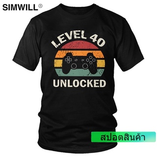 เสื้อยืดอินเทรนด์ 【COD】 Urban มาใหม่ เสื้อยืดแขนสั้น ผ้าฝ้าย พิมพ์ลายเกมปลดล็อก 1980 40Th 40 ระดับ 40 สําหรับผู้ชาย