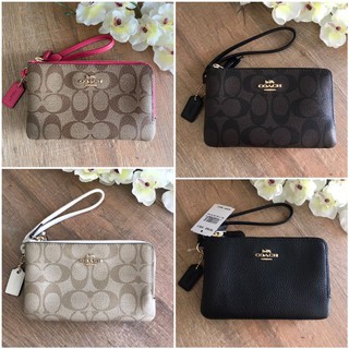 แท้💯% Coach F87591 คล้องมือเล็ก 2 ซิป ส่งฟรี