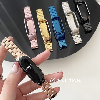 สายนาฬิกาข้อมือ สเตนเลส โลหะ สําหรับ Xiaomi Mi Band 3 4 5 6 In 4 Miband Xiomi Bend Xaomi NFC