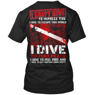 เสื้อผ้าผชพร้อมส่ง เสื้อยืดคอกลม ผ้าฝ้ายแท้ พิมพ์ลาย I Dive Scuba Diver DonT To Impress You Escape This Tagless แฟชั่นส