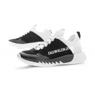 CALVIN KLEIN JEANS รองเท้าผ้าใบผู้ชาย | ADAMINA Sneakers in BLACK / WHITE