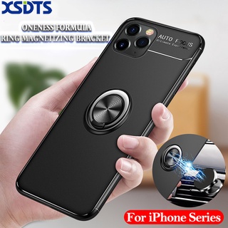 Iphone 11 เคส iPhone 11 Pro เคส Apple iPhone X XR XS Max เคสโทรศัพท์ กันกระแทก ซิลิโคนนิ่ม แหวนกันชนรถ ขาตั้งแม่เหล็ก เคสด้านหลัง