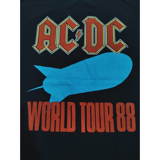 เสื้อวง ACDC World Tour 88 งานใหม่ทำเก่า ฟอกสีเฟดได้ฟิวงานเก่า ผ้า ...