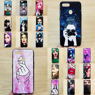 Oppo F9 / F9Pro / Oppo A7 / Oppo A5S (ใช้เคสตัวเดียวกัน) เคสสกรีนลายเส้นนูนผู้หญิง Vol.1
