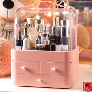 กล่องเก็บเครื่องสำอาง ❈Net Celebrity Dust Cosmetics Storage Box การตั้งค่าชั้นวางของเดสก์ท็อปผลิตภัณฑ์ดูแลผิวลิปสติกโต๊ะ