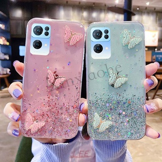 พร้อมส่ง เคสโทรศัพท์มือถือ tpu นิ่ม ลายผีเสื้อท้องฟ้ากลางคืน หรูหรา สําหรับ OPPO Reno7 Pro 5G Reno 7 Pro 5G