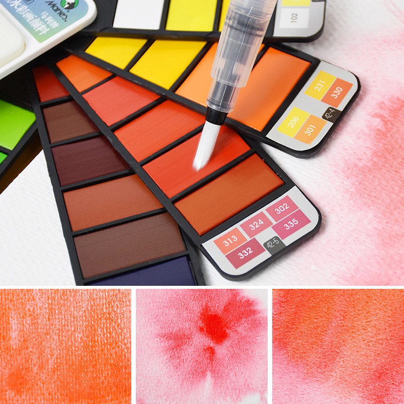 Premium Foldable Fan-shaped Solid Watercolor Paint Set To Send ...