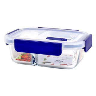 กล่องอาหารแก้ว2ช่อง 0.62 ลิตร KECHxDOUBLE LOCK No.1941A ที่ใส่อาหาร Kitchen Food Containers