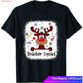 Swordsman เสื้อยืดกีฬา Bleached Teacher Squad Reindeer Funny Teacher Christmas Xmas T-Shirt Sports T-shirt 161