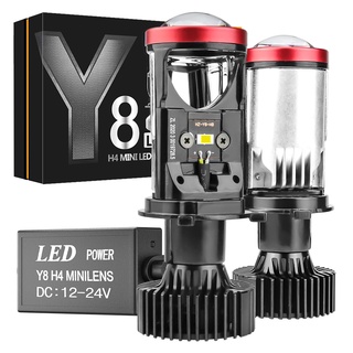 DXZ 2pcs Car Headlight Lenses H4 LED Projector Bulb Canbus Y8 80W 6000K 16000LM 12V MINI Automobile Motorcycles Hi-Lo He