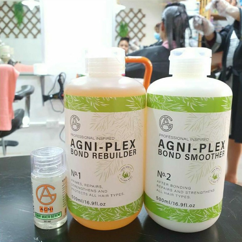 เชื่อมแกนผมAgni ตัวเชื่อมพันธะแกนผม AGPLEXบลอนด์เพล็ก รีคอนสตัคชั่น สูตรเข้มข้น500ml AGNI-PLEX