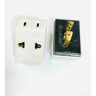ปลั๊กสามตา ต่อ 2 ขาแบน รุ่น CN3W ห ใช้ต่อพ่วงแปลงขาแบน ทองเหลือง สีครีม Matsukami 10A 250V