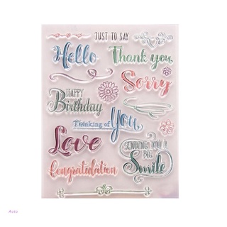 AOTO Thank You Clear Silicone Rubber Seal Stamp For DIY Album Scrapbooking Photo Card