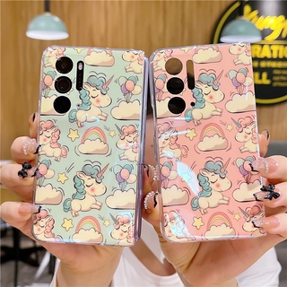 เคสโทรศัพท์มือถือ ลายการ์ตูนยูนิคอร์น บลูเรย์ สําหรับ OPPO Find N