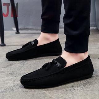 รองเท้าโลฟเฟอร์ ผู้ชาย ลื่นบนรองเท้าหนังแฟชั่น Mens Loafers