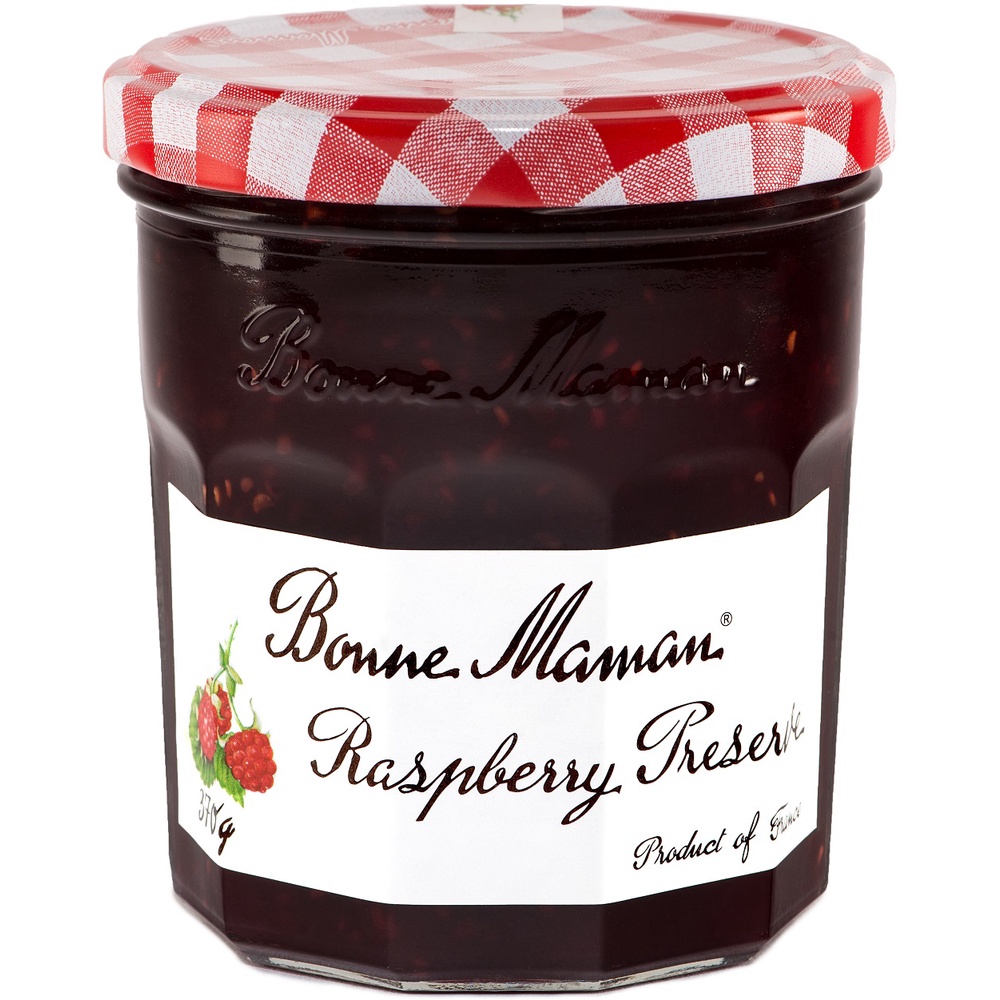 (Best Bef 6/9/2026) BONNE MAMAN RASPBERRY 370 G. แยมบอนน์มาม็องรสราสเบอร์รี ขนาด 370 กรัม