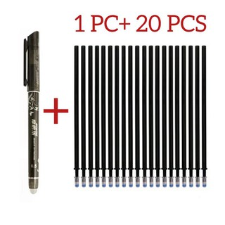 ปากกาลบได้ erasable pen สีดำ ชุดพิเศษ ปากกา 1 ด้าม พร้อมไส้ปากกา 20 ชิ้น ราคา 89 บาท ปากกามียางลบในตัว