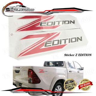 สติ๊กเกอร์ sticker Z - EDITION พื้นเทาบอล Z แดง (ตามรูป) สติ๊กเกอร์ ติด toyota hilux revo zedition