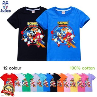 【JD】100% cotton  summer Sonic The Hedgehog Children Cartoon Clothing Funny Baby T Shirt Boys Girls Tops Kids Clo