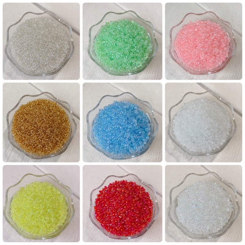 ลูกปัดเม็ดทรายโทนใส F005 หลายสี ลูกปัดตกแต่งdiy