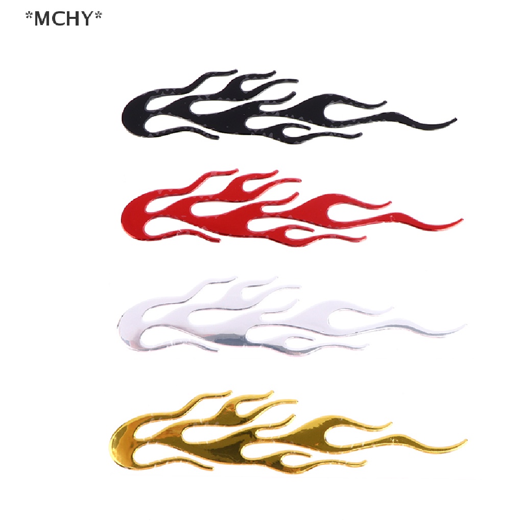 Mchy สติกเกอร์ไวนิลสะท้อนแสง ลายเปลวไฟ 3d ขนาด 20*4 ซม. สําหรับติดตกแต่งรถยนต์ รถจักรยานยนต์