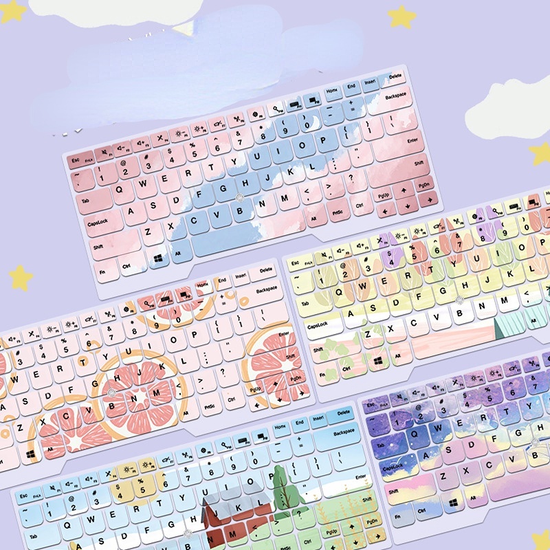 ฟิล์มซิลิโคนป้องกันคีย์บอร์ดแล็ปท็อป ลายดอกไม้ สําหรับ Lenovo ThinkPad E14 X1Carbon R480 S2 Yoga 201