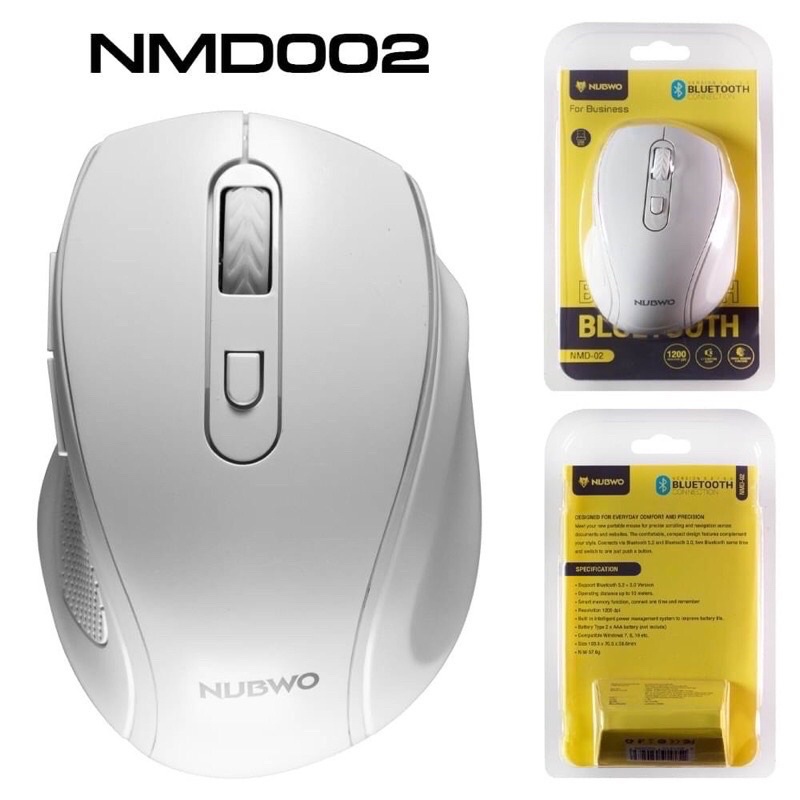 Nubwo NMD-02 Mouse Bluetooth For Business SILENT Button (ไร้เสียงคลิ๊ก)